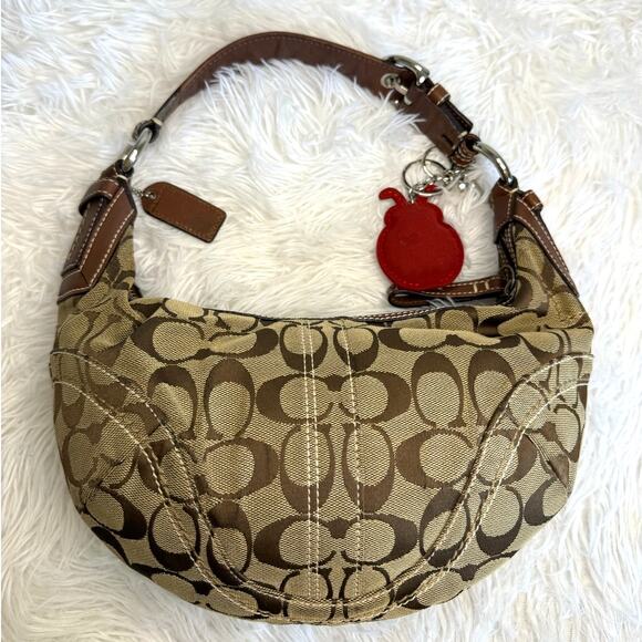 y2k COACH Brown Signature Canvas Soho Hobo Shoulder Bag - Picture 2 of 10